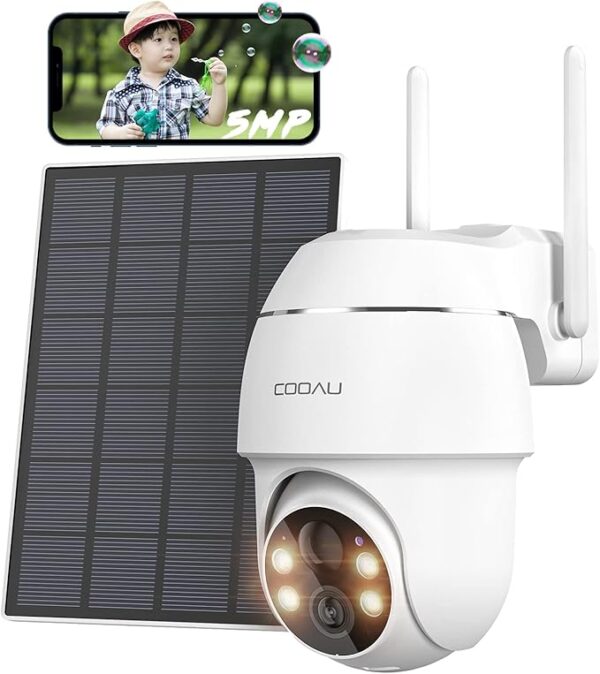 COOAU ソーラー防犯カメラ 500万画素 - 画像 (3)